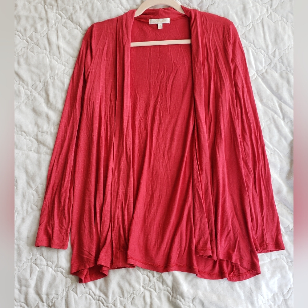 G Collection Coral Relaxed Fit Open Front Flowy Cardigan, Knit Waterfall Drape